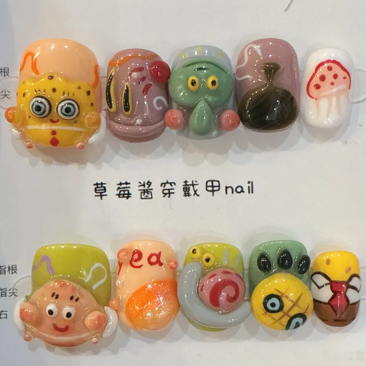  海绵宝宝｜纯手绘穿戴甲