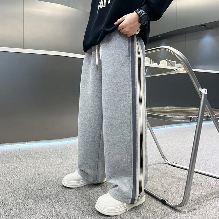 男童阔腿裤春秋款2025新款儿童装秋季痞帅运动直筒裤子大男孩卫裤