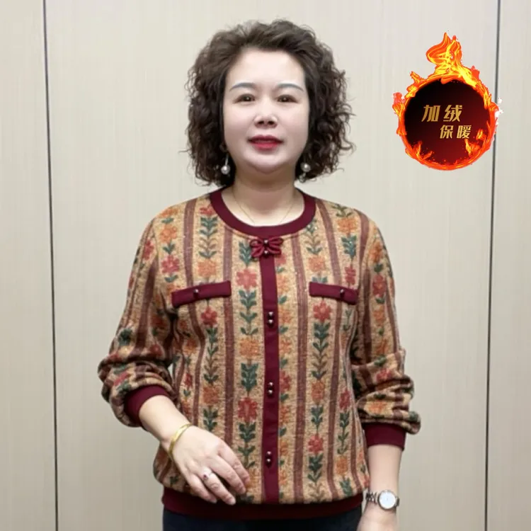 2025冬季加绒气质中老年时尚保暖洋气显瘦减龄妈妈装