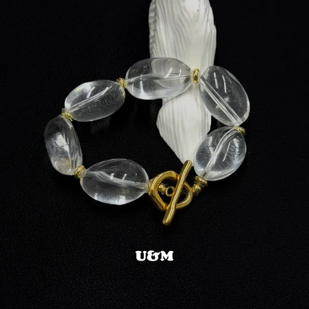 U&M | 白金系列 | 双a白水晶水滴随形