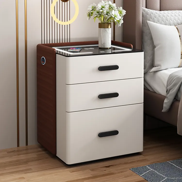 智能床头柜保险柜一体简约现代无线充电隐藏式家用保险箱收纳柜子