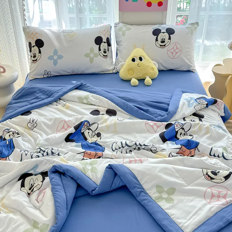卡通米奇儿童空调被夏凉被小清新可机洗宿舍夏季午休夏被薄款被子