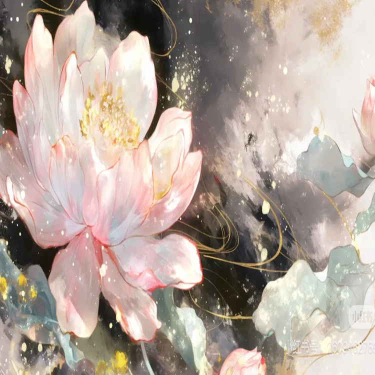 黑莲10m蜡染长卷宣纸