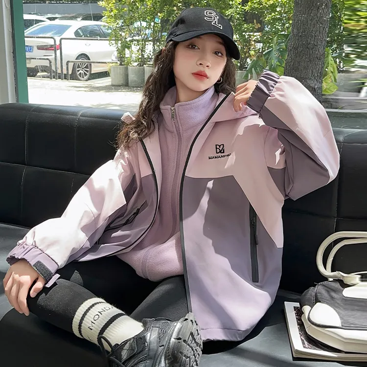 女童冲锋衣秋冬2025新款三合一可拆卸外套加棉儿童洋气加绒秋装潮