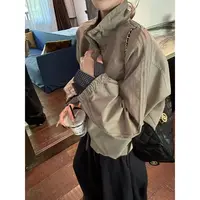 设计感格子拼接短外套女欧洲站2025年秋季新款时尚百搭显瘦上衣潮