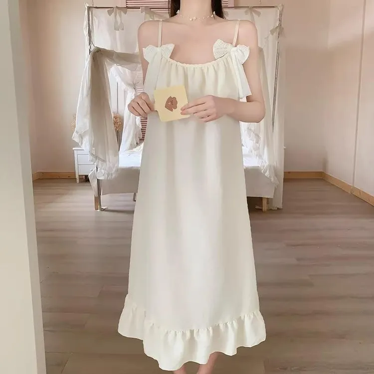 GPSUNLU云朵棉吊带中长款睡裙夏季新款公主风女生睡衣宽松家居服