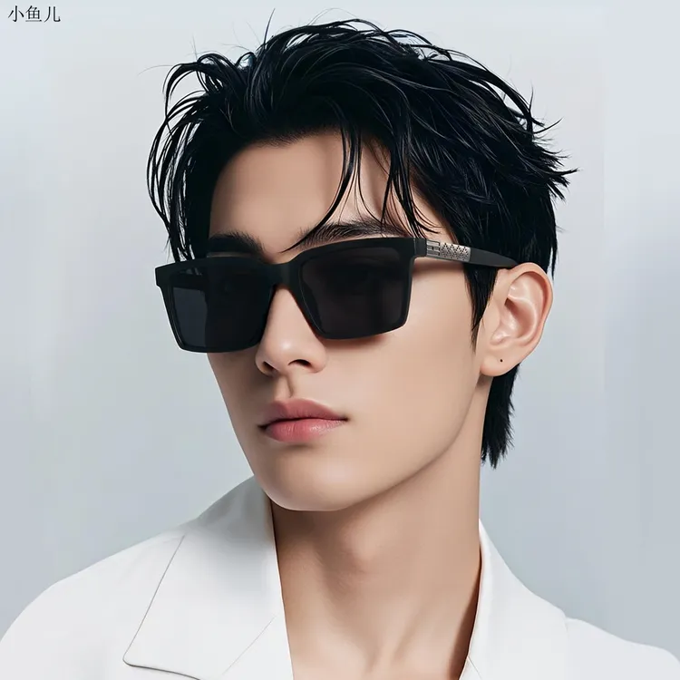 新款复古大方形太阳镜男士偏光防紫外线墨镜高级感男款跨境厂家