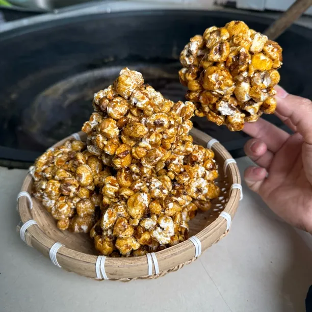 陕南农家手工红薯糖爆米花糖260g老式传统苕麻糖包谷花坨坨糖