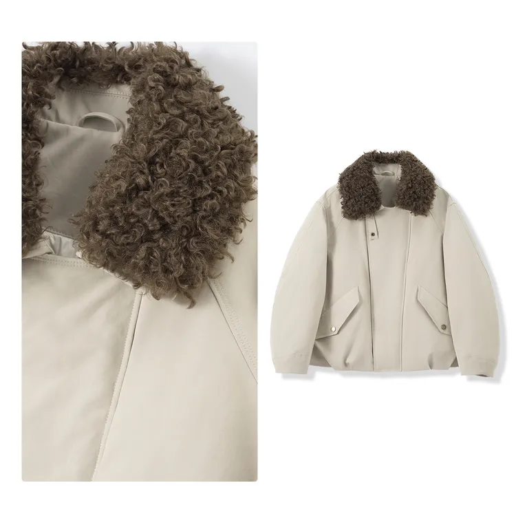 门店23&9/9！巴恩系列」90%鸭绒宽松保暖派克毛领羽绒服女 M14215