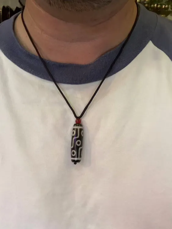 非金属大理石吊坠 复古简约男女通用锁骨链女款男士挂坠可调节