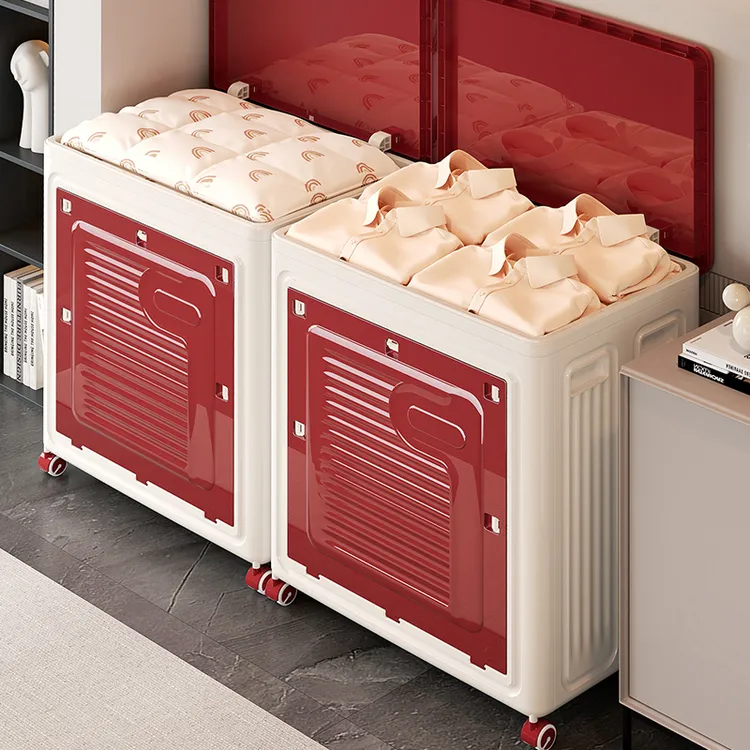 衣服衣物收纳箱大容量家庭玩具整理箱家用大号可折叠翻盖式储物箱
