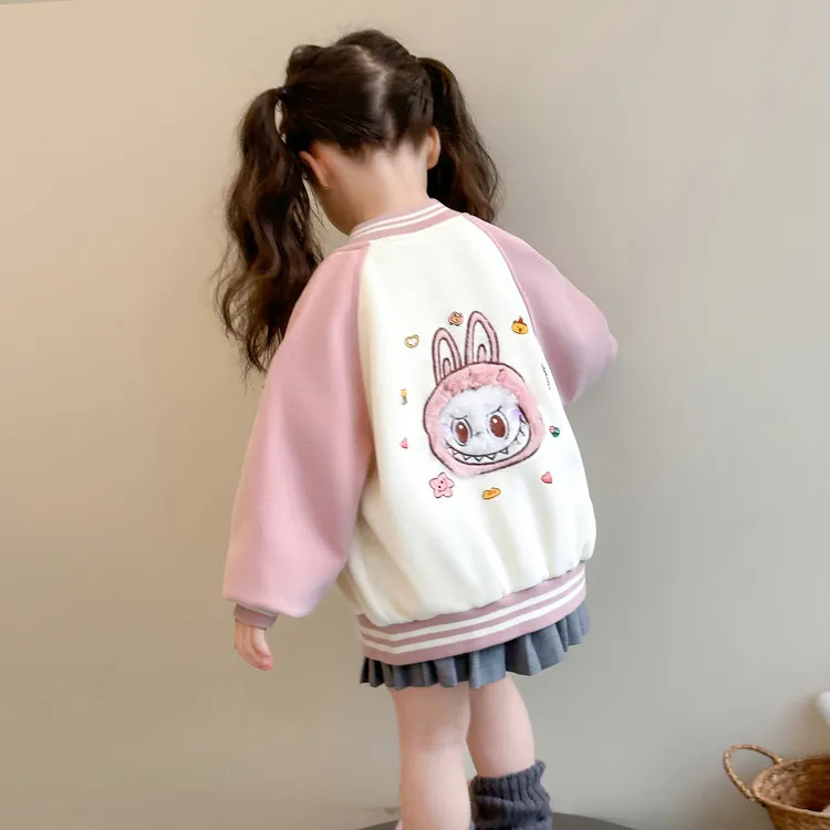 女童春秋款棒球服外套2025新款拉布布秋季上衣时髦女孩秋装外套