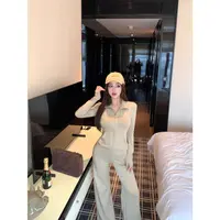 【lu系身材】辣妹套装立领修身卫衣外套+高腰休闲裤微喇裤22692#