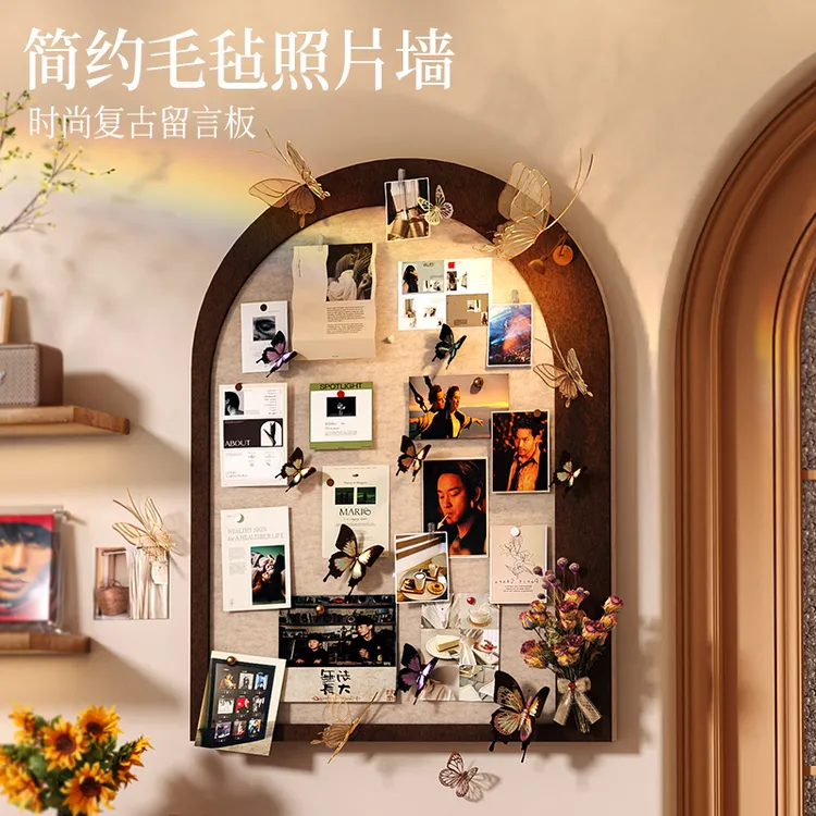 家用毛毡板照片墙墙贴免打孔卧室玄关留言墙展示装饰照片墙展示板