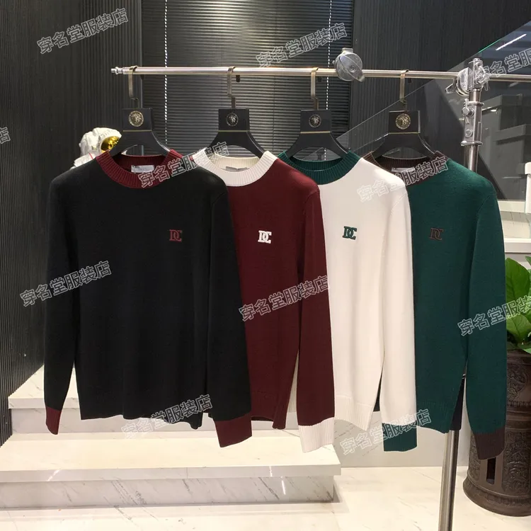 6583    Difen Chris 新款男士高奢时尚撞色针织毛衣