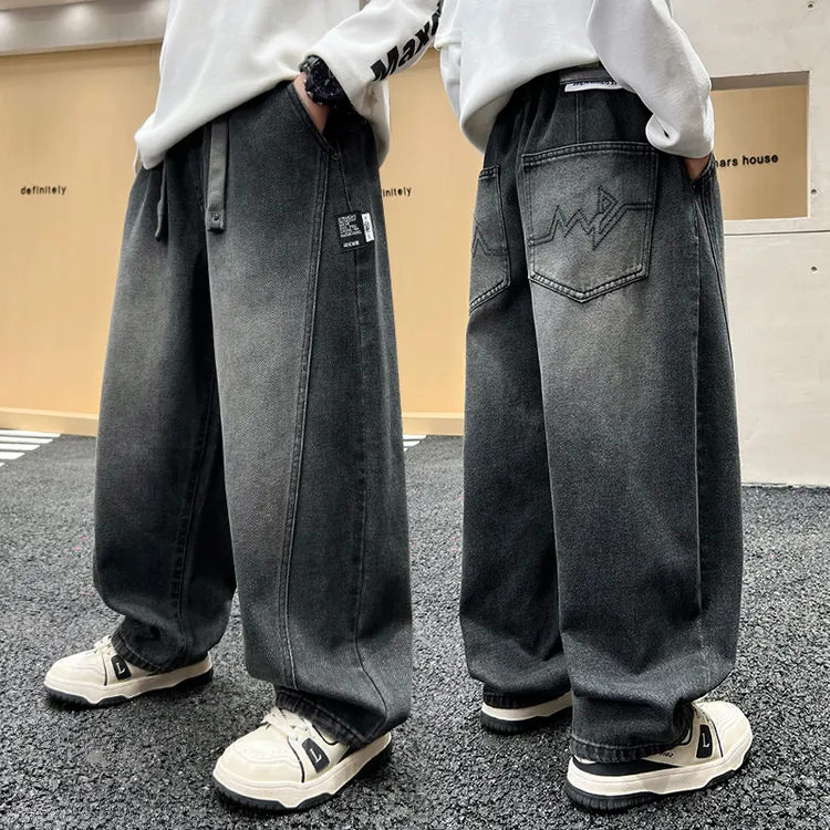 男童牛仔裤春秋宽松2025中大童休闲韩版长裤儿童秋季裤子洋气潮流