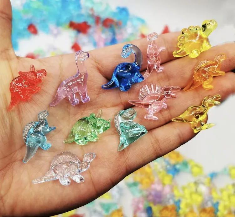 盲盒亚克力冰透小恐龙diy微景观玩具配饰视频互动儿童3-6岁