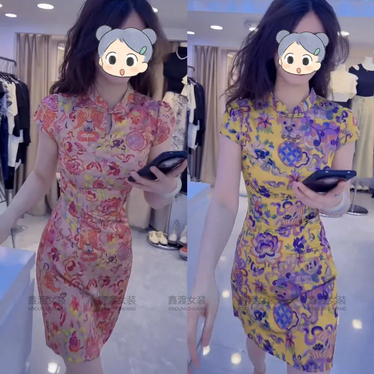 2025夏季新款时尚显瘦气质女士网红洋气连衣裙百搭款D5736