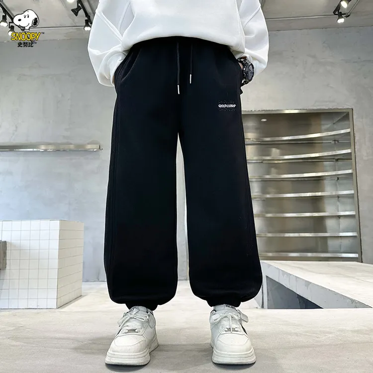 史努比男童裤子春秋款2025新款中大儿童运动裤男孩休闲秋装长裤潮