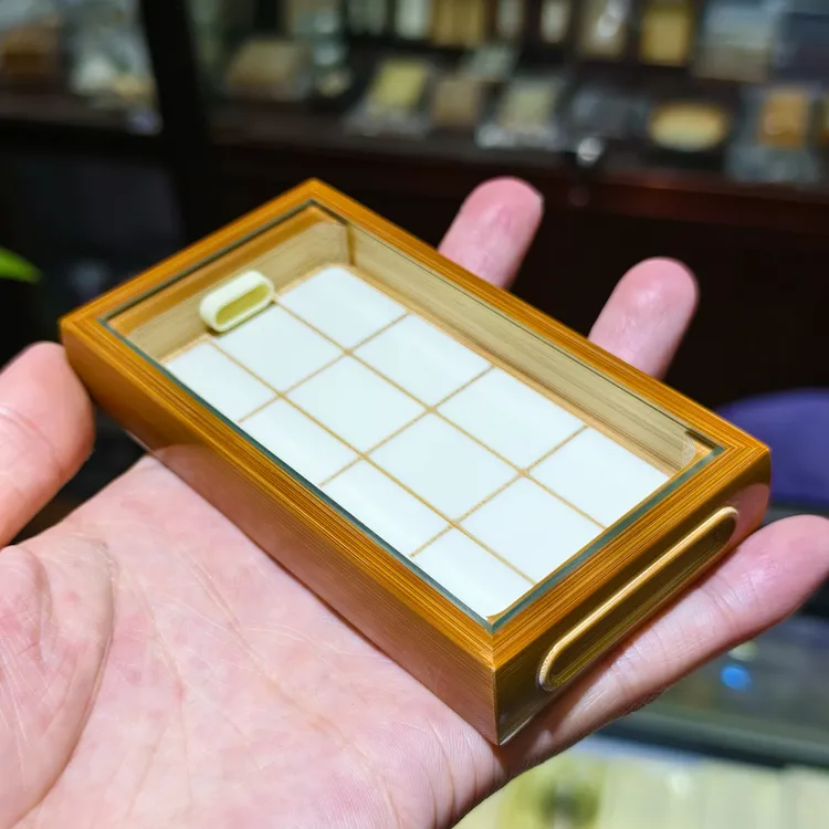 海派师傅曹自康本工制十几年老竹镶嵌变色老密胺黄蛉盒竹蛉盒虫具