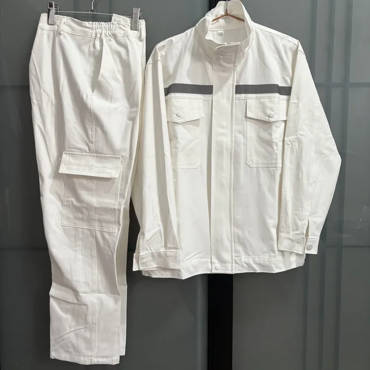 春秋白色纯棉立领长袖焊工服薄款套装工厂车间透气防烫面料舒适