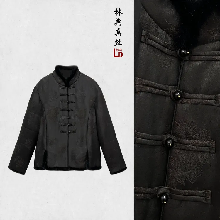 【林典家】3163-1时尚加绒棉服中老年女装外套