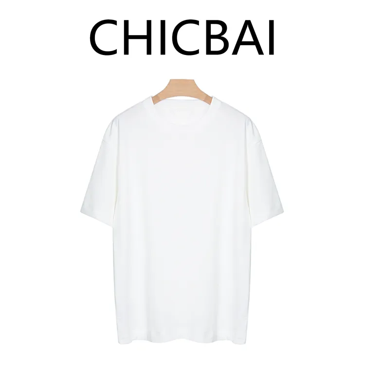 CHICBAI 强捻棉自带高光慵懒极简情侣款短袖T恤