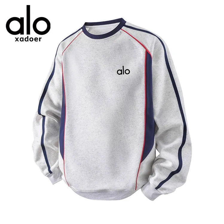 【奥特莱斯】长袖套头款秋季美式休闲拼接常规款卫衣男士宽松圆领