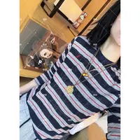 哝NONG【线条韵律】-2025早秋新款刺绣条纹圆领百搭长袖上衣0892047