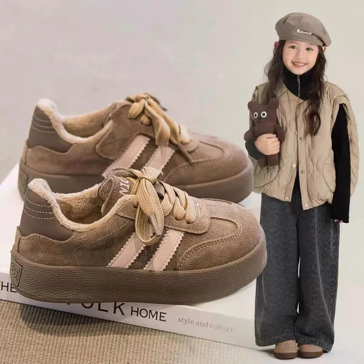 ABC女童二棉鞋儿童运动鞋2025冬季新款中大童德训鞋防滑休闲鞋