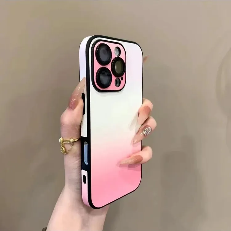 全包镜头膜渐变色素皮iPhone16promax手机壳15/14/13网红12防摔套