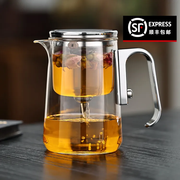 新款玻璃飘逸杯泡茶壶茶水分离泡茶杯家用耐热茶具高档懒人泡茶器
