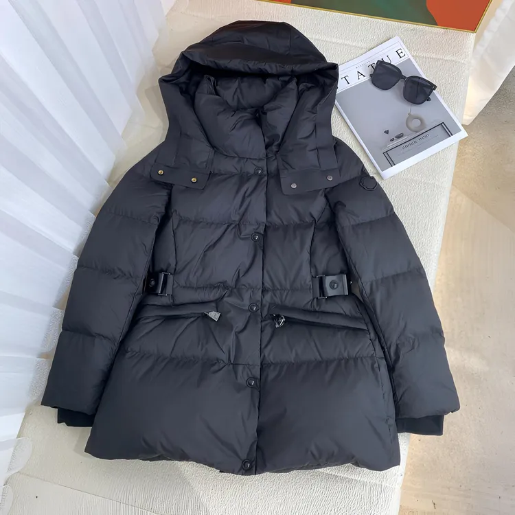 高货 90白鸭绒羽绒服女中长款小个子修身显瘦韩版连帽2025冬新款