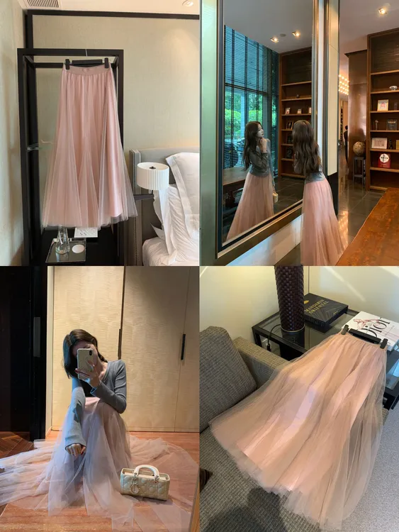 EIA一尧【巴黎漫步】重工纱裙气质显瘦千金感秋季温柔百搭高腰半裙