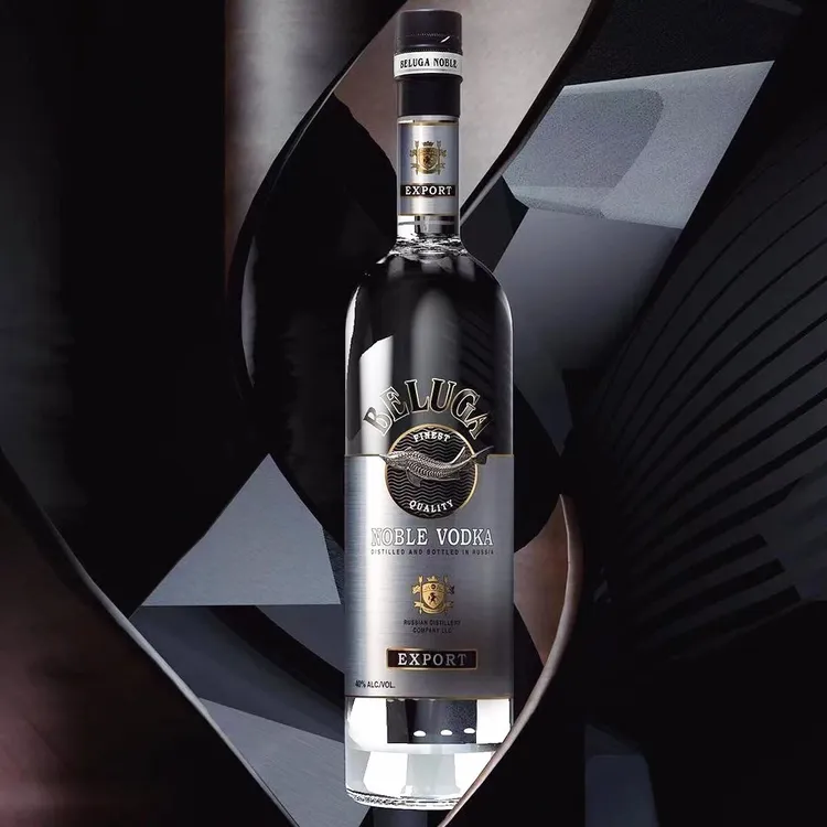 俄罗斯原装进口牌贵族/大西洋彼岸伏特加配制酒鲟鱼酒500ml