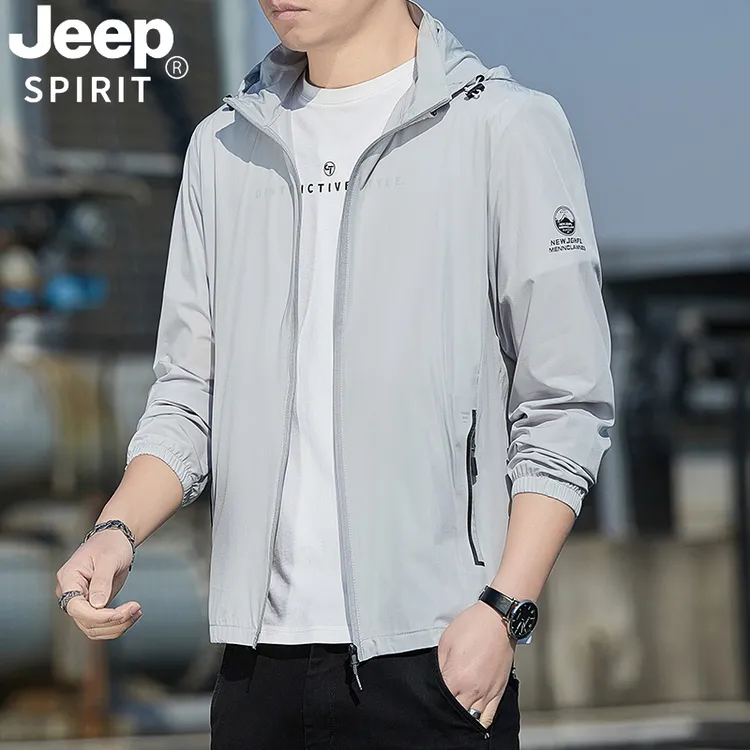 JEEPspirit防晒衣男士夏季户外钓鱼服运动冰丝超薄款防晒服女外套