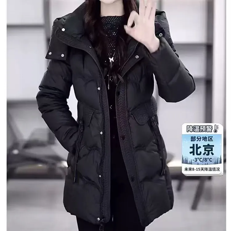 羽绒服女冬季中长款鸭绒25冬季显瘦新款时尚保暖气质修身加厚外套