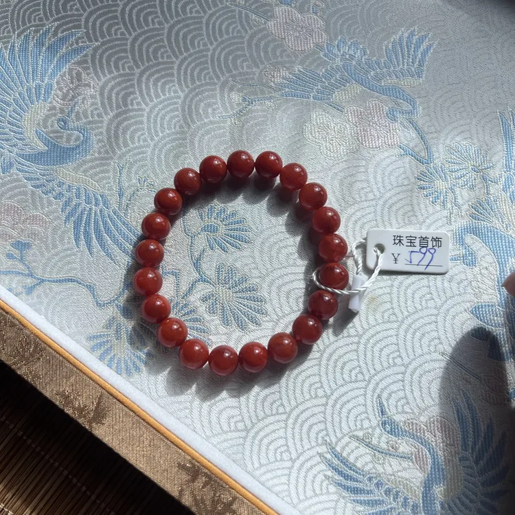 【玉瑾小裴优选】南红单圈手串满色近满肉（有纹路，介意慎拍瓦西南红