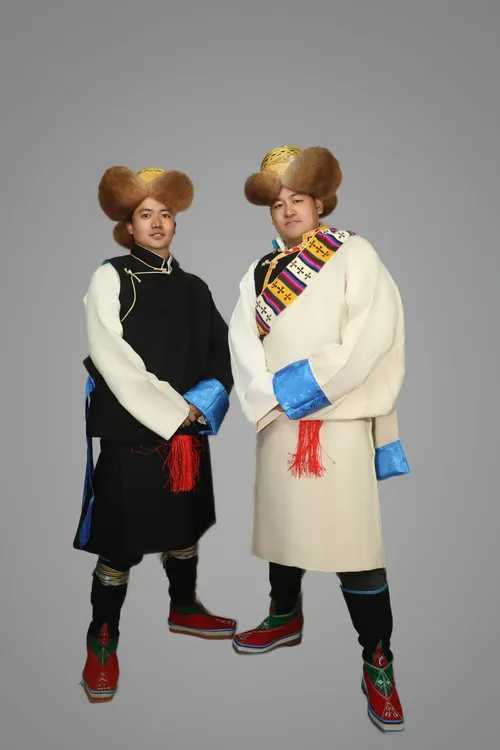 西藏少数名族服饰氆氇藏袍套装 上下分开套装