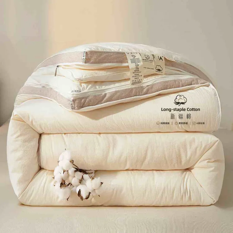 100%新疆棉花被子母被二合一拉链款加厚保暖春秋冬被芯四季通用