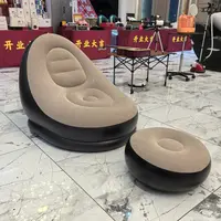 d加厚懒人沙发可折叠躺椅带脚踏组合充气轻奢客厅家用