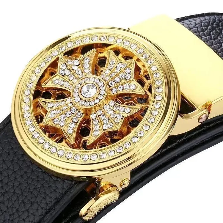 时来运转皮带男士真皮自动扣腰带年轻人韩版潮流商务网红战术腰带