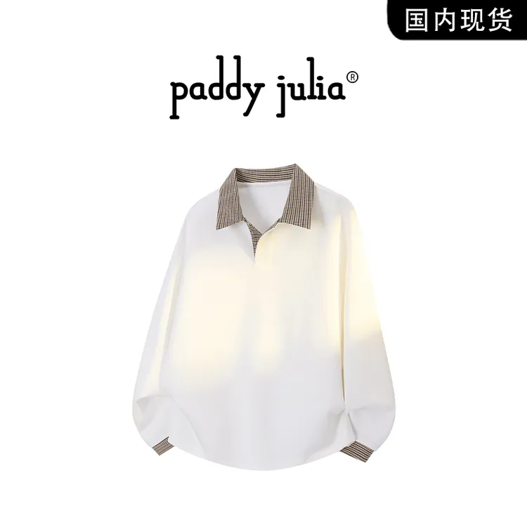 Paddy julia美式高级感长袖卫衣男春秋季学院风翻领透气痞帅上衣