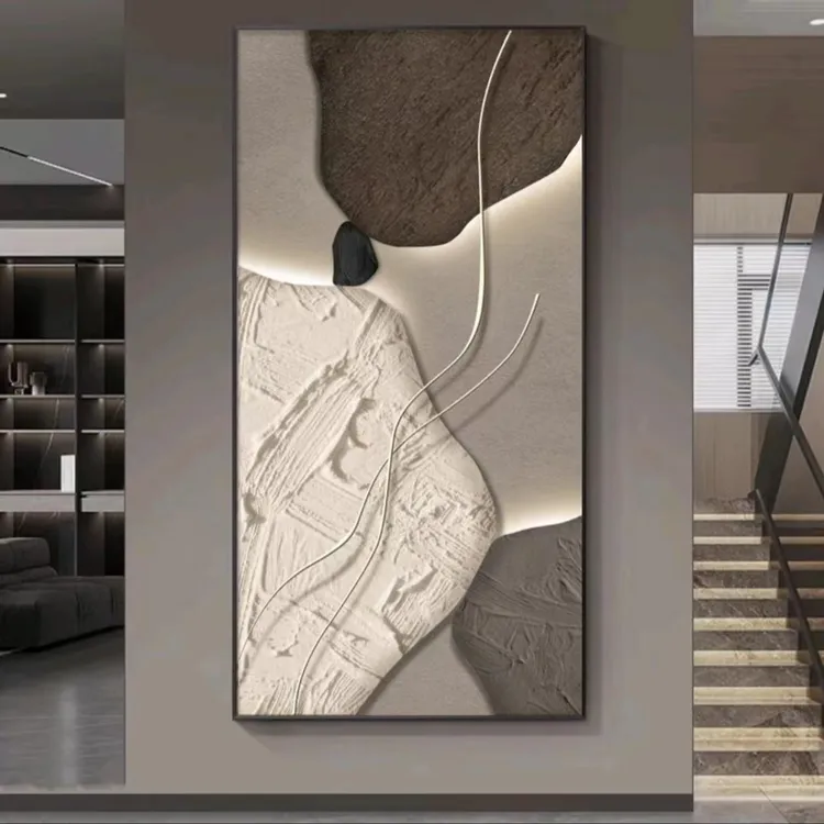 定制简约客厅入户玄关装饰画大气轻奢质感高级感挂画走廊过道壁画