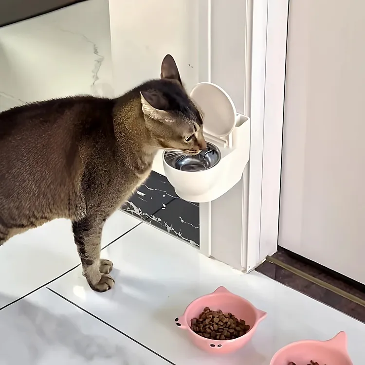 【宠物骗水神器】猫咪马桶饮水器宠物水碗壁挂上墙收纳带盖喂水器