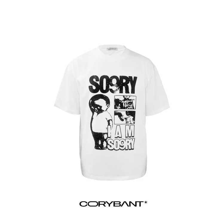 CORYBANT SO9RY小孩美式印花纯棉vintage宽松短袖圆领T恤