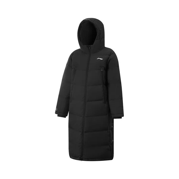 李宁儿童超长羽绒服2025冬季新款宽松连帽运动休闲保暖羽绒服