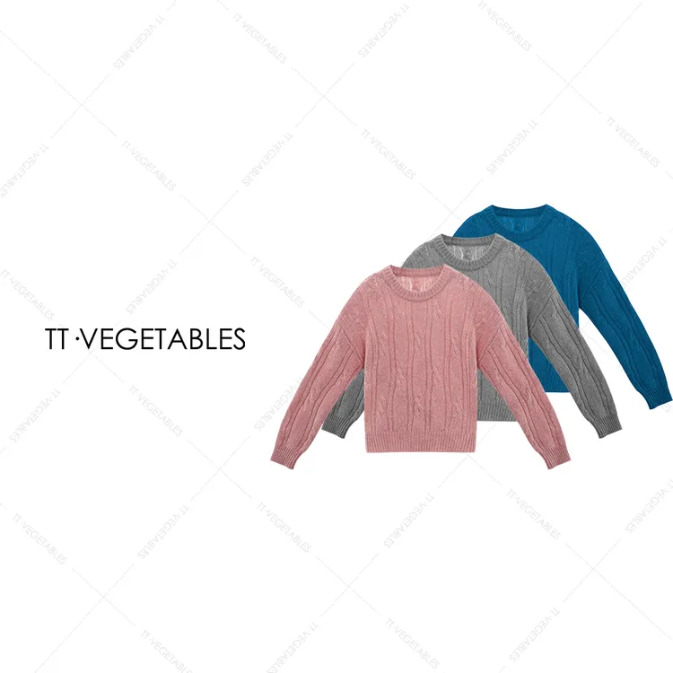 噢芬/小个子【茉汀】山羊绒韩系圆领针织套头毛衣522585