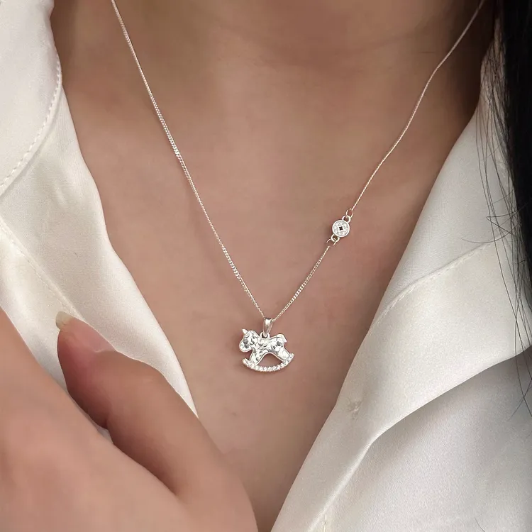 坠链均925银 纯银碎冰冰马上有钱项链高级感小众轻奢毛衣链女吊坠