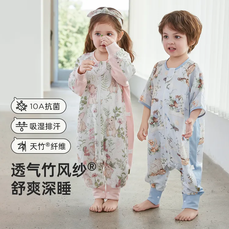 wellber/威尔贝鲁春夏婴幼儿分腿睡袋防踢被宝宝男宝女宝睡衣睡袋商品图